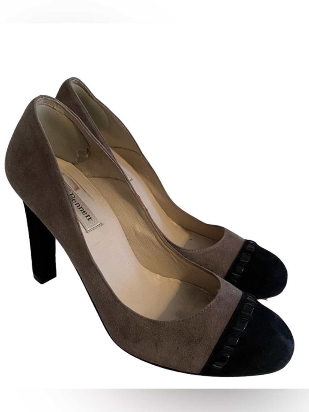 L.K Bennett Two Tonฤ (Black/Grey) Suede "Mara" Pump 38(7)